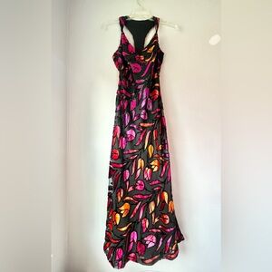 Vintage CATO Vibrant Multicolor Racerback Maxi Gown